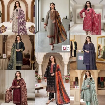 Binsaeed lawn 3pc Unstiched
