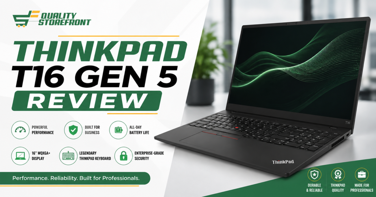 ThinkPad T16 Gen 5 review covering design, performance, battery life, display quality, features, pros, cons, and buying advice.