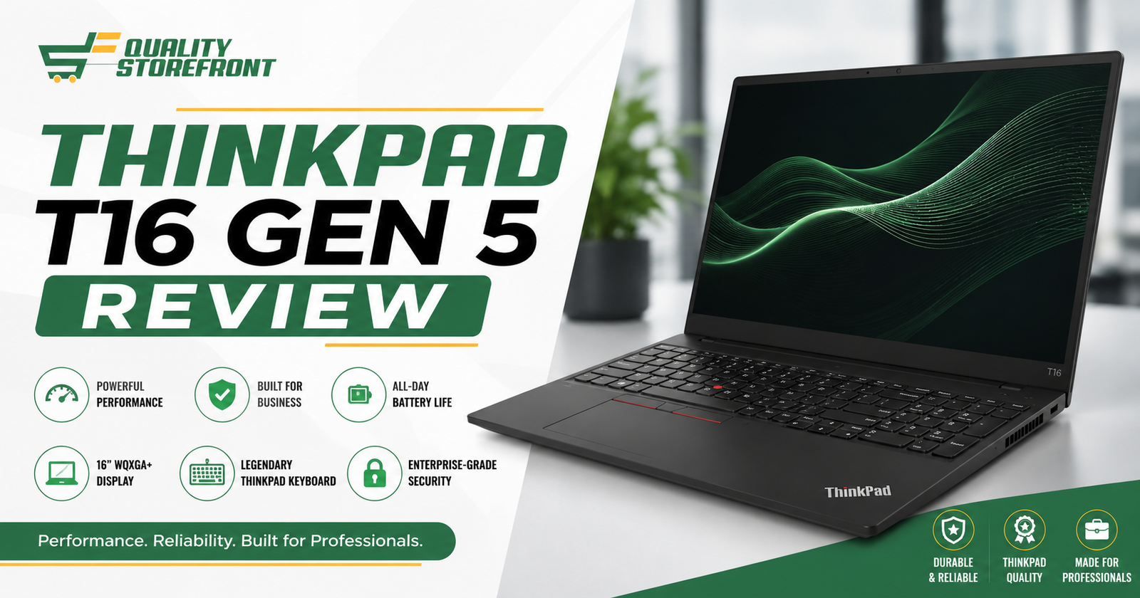 ThinkPad T16 Gen 5 review covering design, performance, battery life, display quality, features, pros, cons, and buying advice.