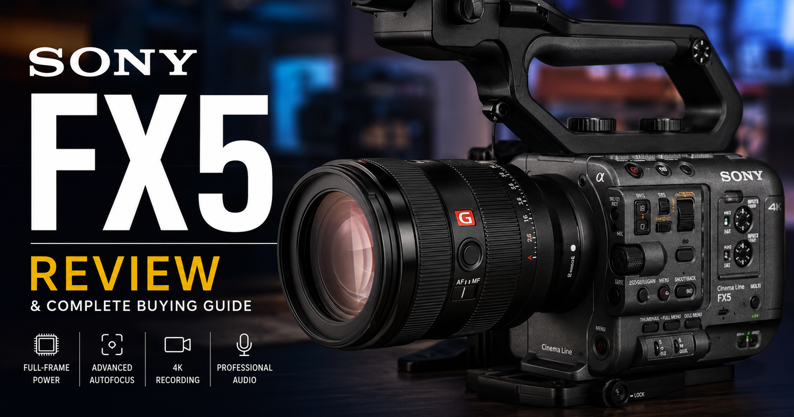 Sony FX5 review covering features, video quality, autofocus, low-light performance, pros, cons, and whether it's worth buying.