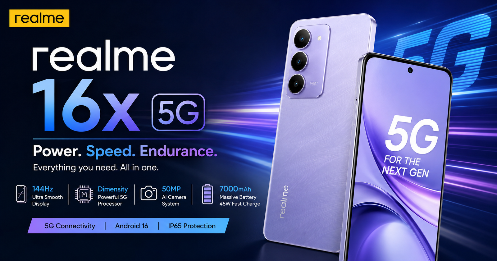 Realme 16x 5G packs a 144Hz display, 7000mAh battery, 50MP camera and Dimensity chipset. Explore its price, specs and features.