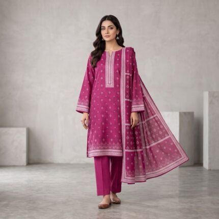 Exclusive Digital Printed Lawn 3 Piece UN_STITCHED